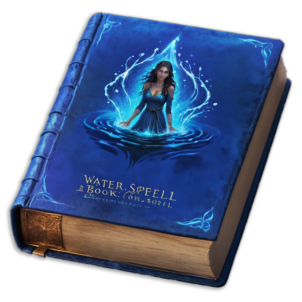 Book with water magic spell