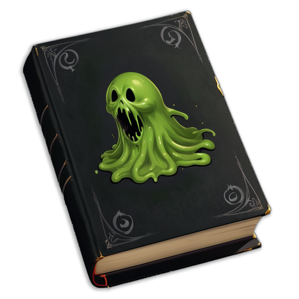 Book with dark magic spell