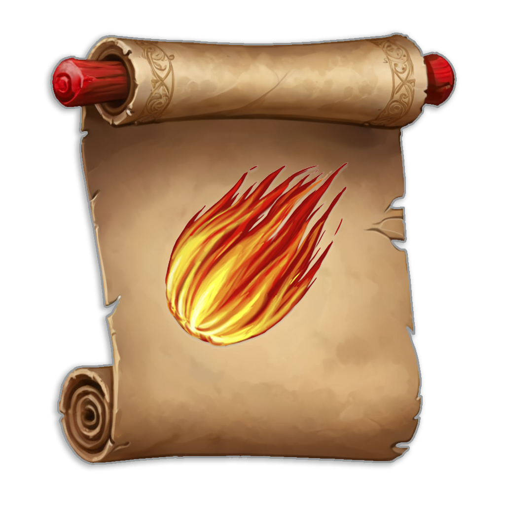 Scroll with a spell fire ball