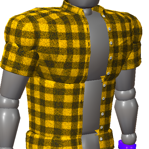 Short Sleeve Flannel Shirt (Yellow)