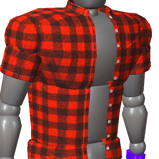 Short Sleeve Flannel Shirt (Red)