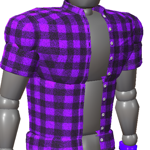 Short Sleeve Flannel Shirt (Purple)