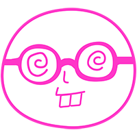 Nerd Face (Pink) - Spiral glasses and buckteeth.