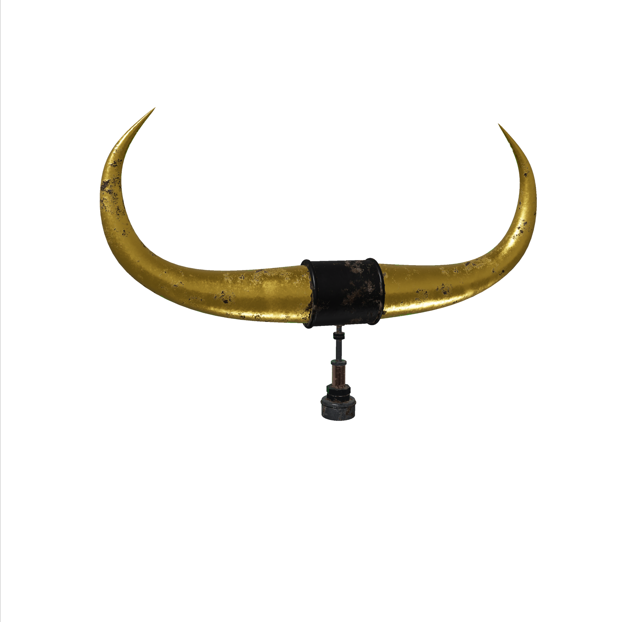 Bull Horns 1 Gold Hood Ornament