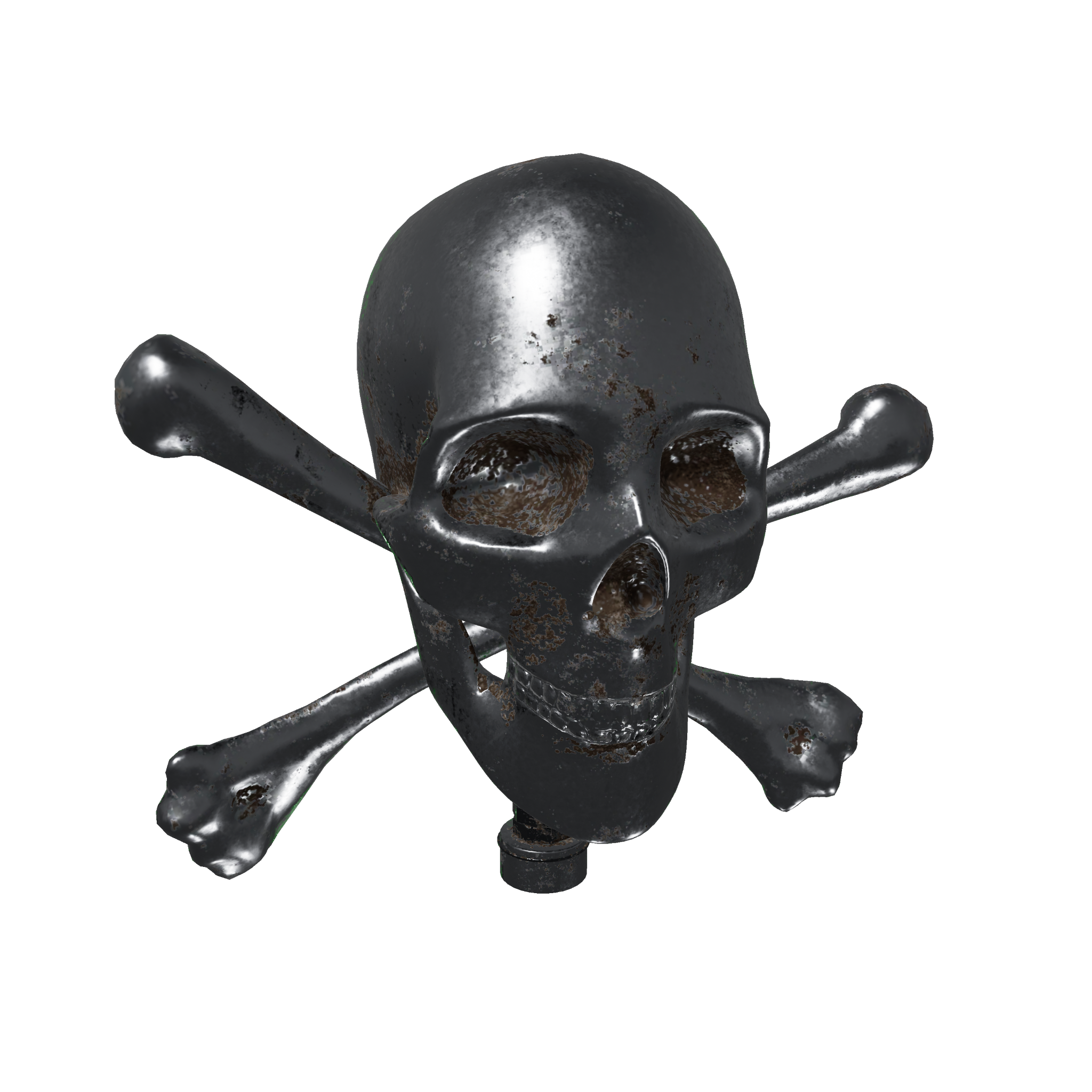 Skull & Crossbones Silver Hood Ornament