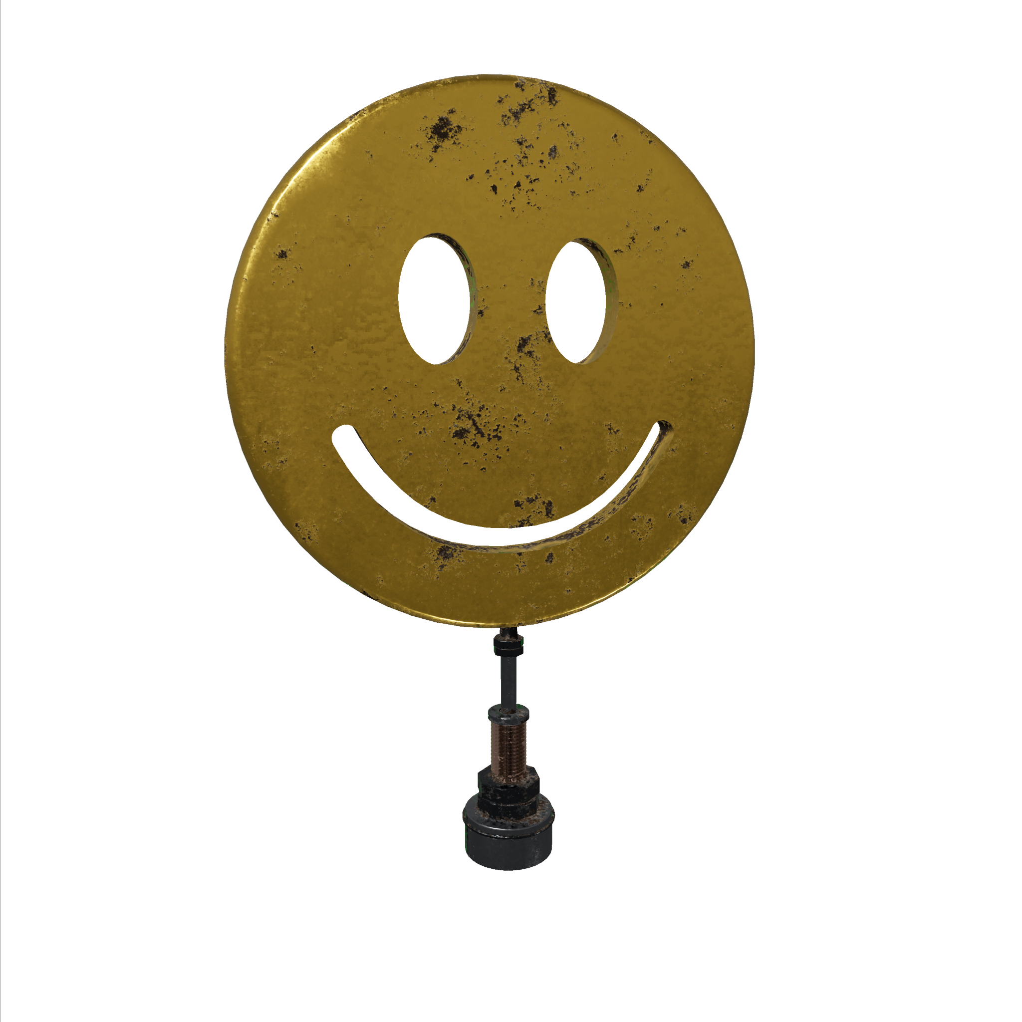 Smiley Face Gold Hood Ornament