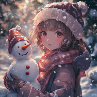 Waifu with Snowman