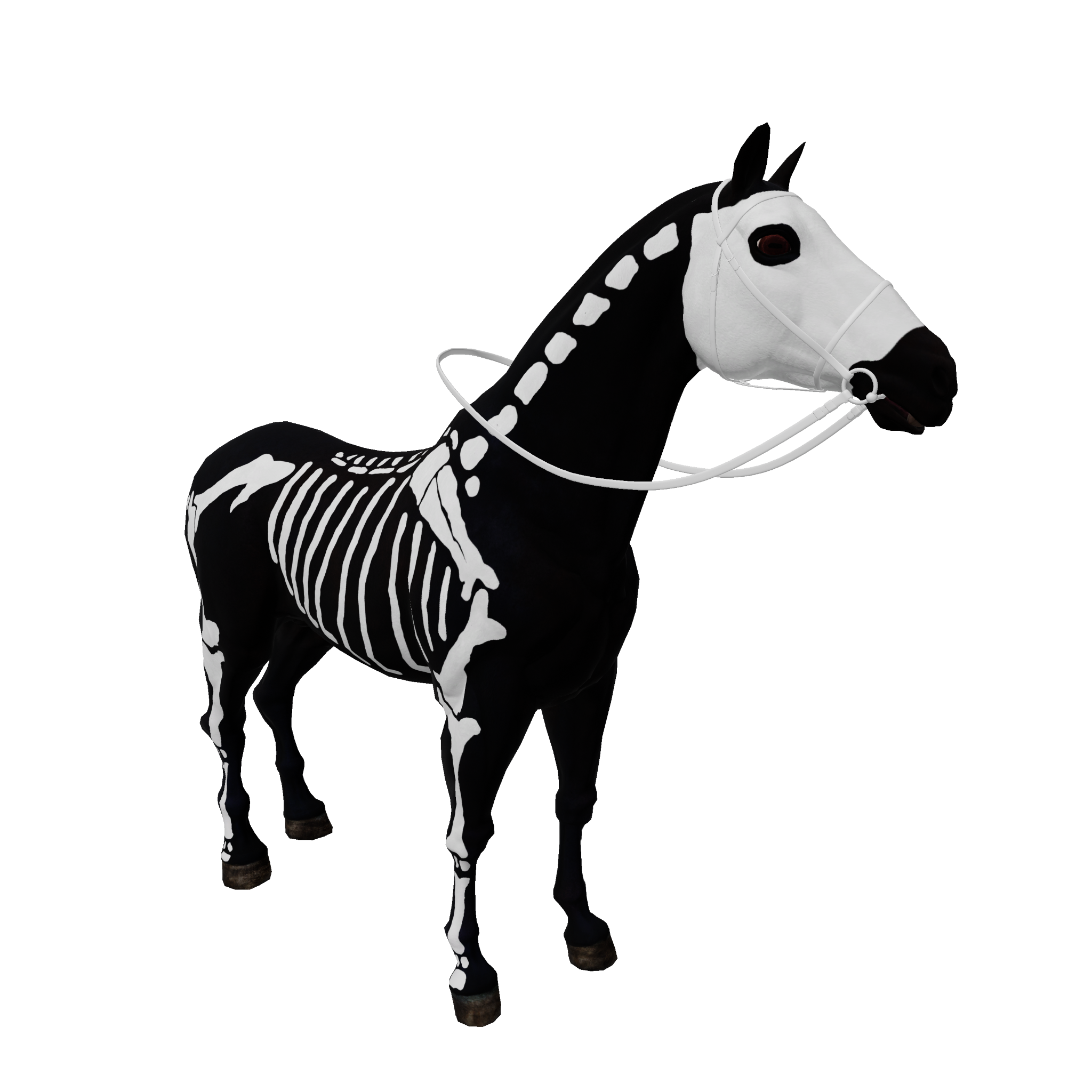 Horse Black Skeleton Pattern