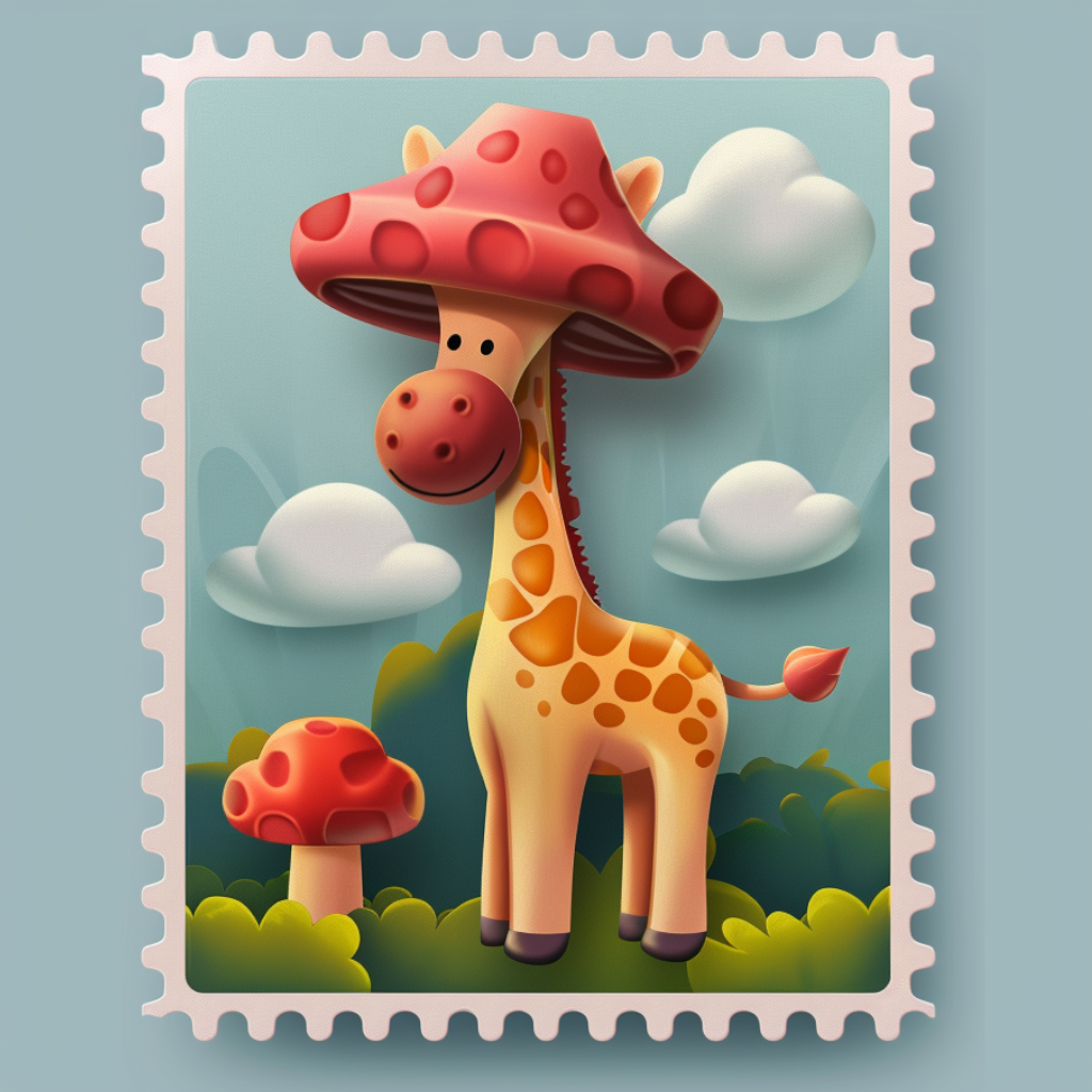 Giraffe Funny Mashroom