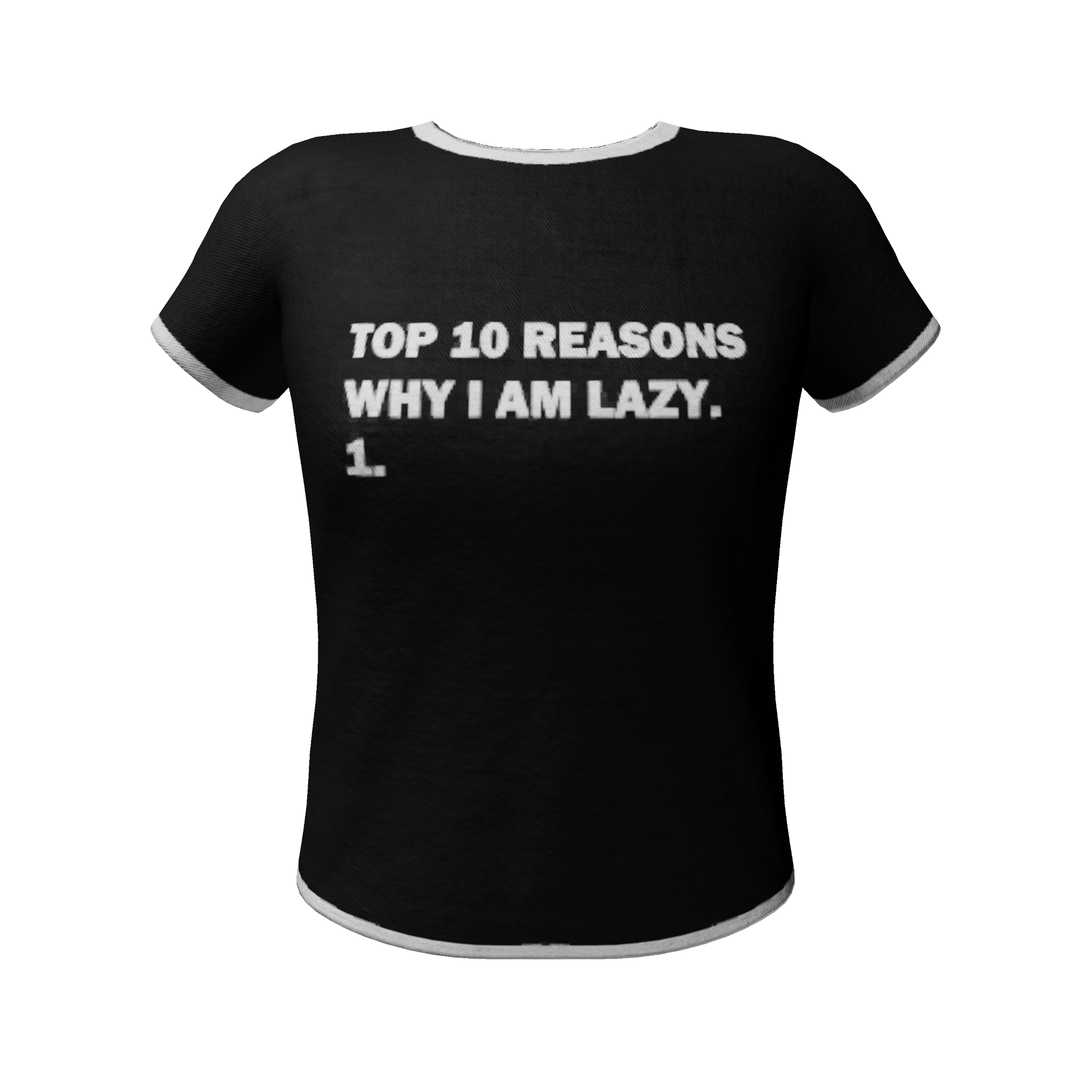 Character Top 10 Reasons Why I Am Lazy Pattern