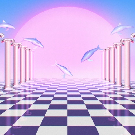 Vaporwave Dolphins