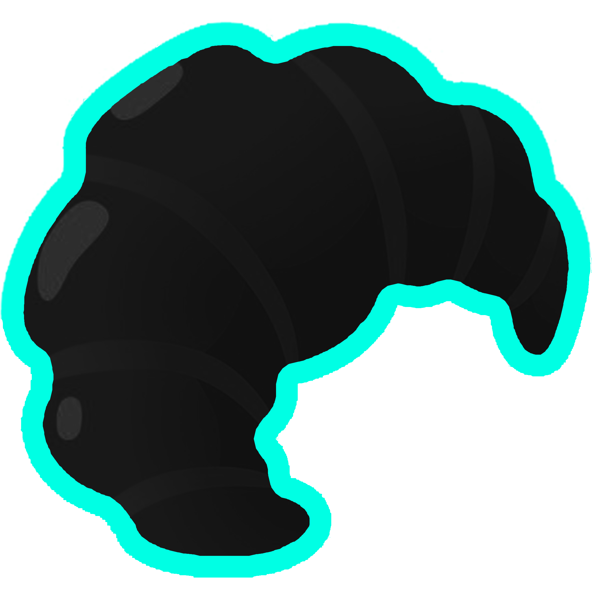 Cyan Outline Croissant