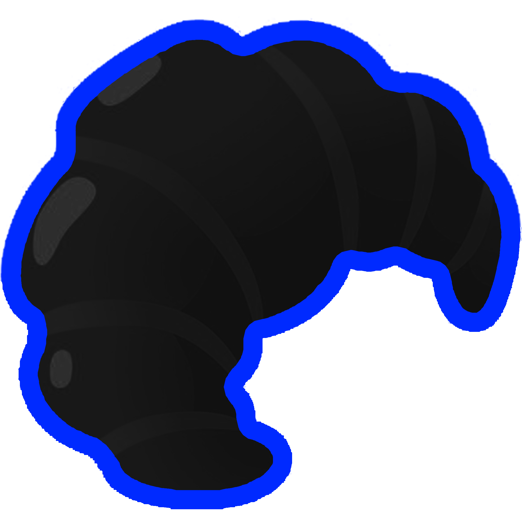 Blue Outline Croissant