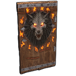 Wolf Warrior Wooden Door