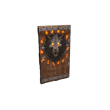 Wolf Warrior Wooden Door