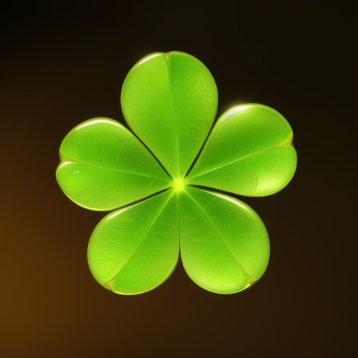 Green Five-Leaf Lucky Clover