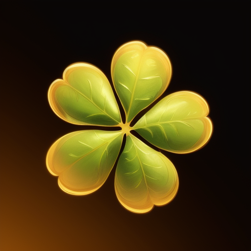 Golden Five-Leaf Lucky Clover