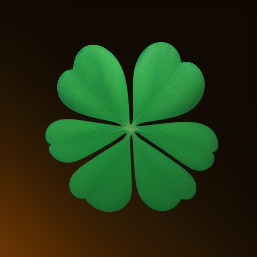 Green Six-Leaf Lucky Clover