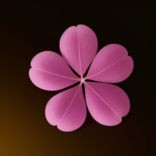 Pink Five-Leaf Lucky Clover