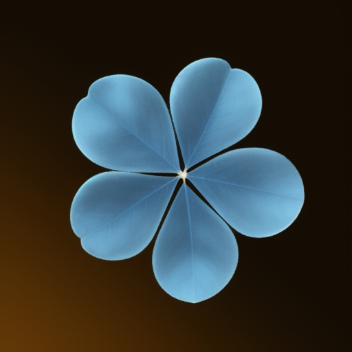 Blue Five-Leaf Lucky Clover