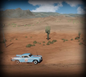 Mr. Prepper Mini Background - Desert Car